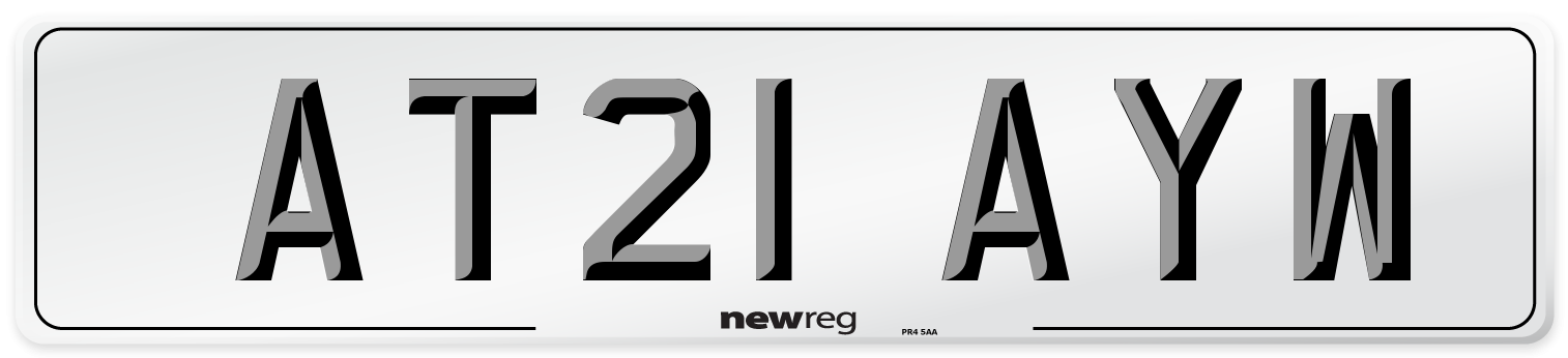 AT21 AYW Number Plate from New Reg